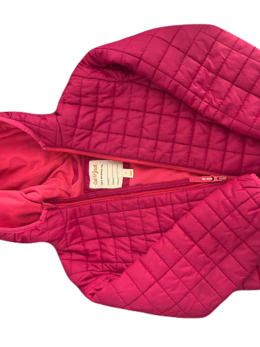 Cat & Jack Quilted Hooded Jacket - Magenta Pink